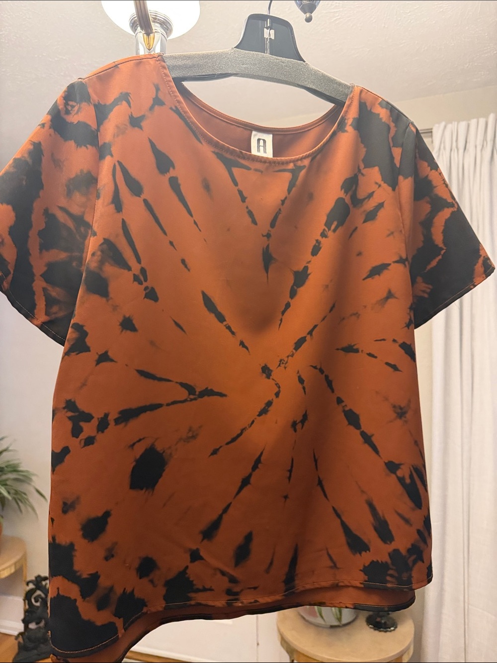 Rust Tie-Dye Short Sleeve Top by A NEW YORK